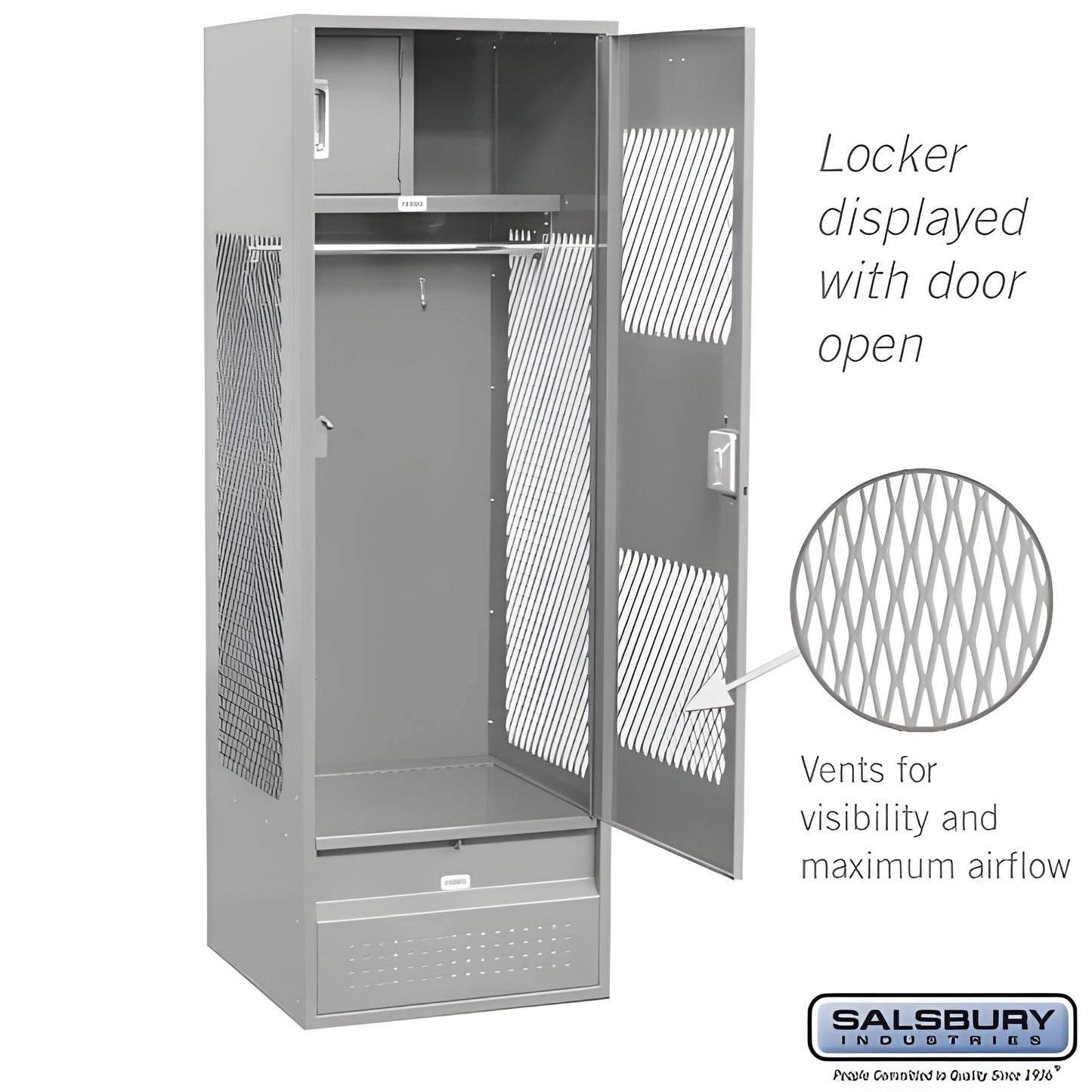 Salsbury 24" Wide Vented Gear Metal Locker - 72024BL-A