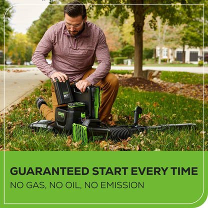 Greenworks 80V 690 CFM Cordless Battery Dual-Port Backpack Blower w/ Two (2) 4.0 Ah Batteries & Dual Port Rapid Charger - 2421402CO