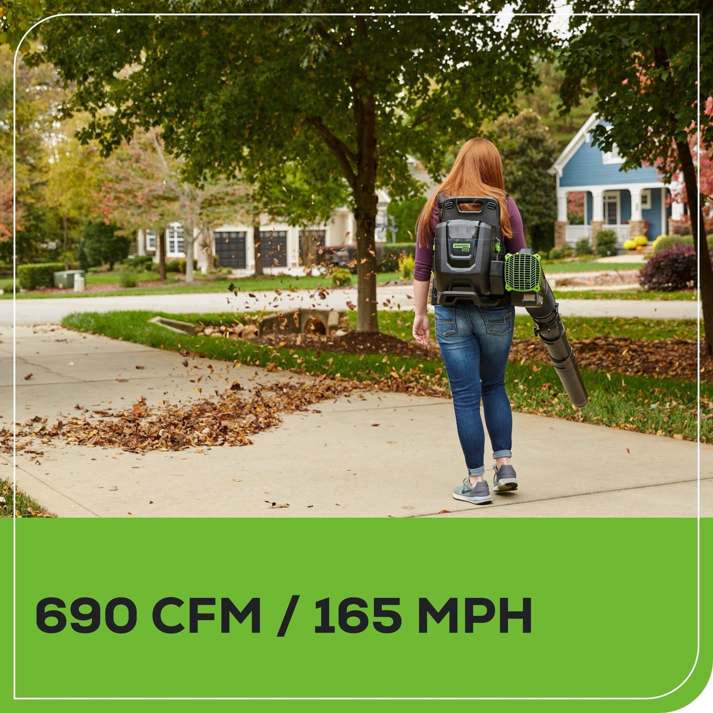 Greenworks 80V 690 CFM Cordless Battery Dual-Port Backpack Blower w/ Two (2) 4.0 Ah Batteries & Dual Port Rapid Charger - 2421402CO