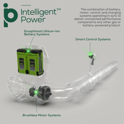 Greenworks 40V 710 CFM Cordless Battery Dual Port Backpack Blower w/ (2) 8.0Ah Battery & Charger - 2428502