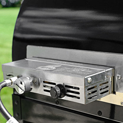 WPPO 27" Hybrid Dual Fueled Wood / Gas Fire Outdoor Pizza Oven with Mobile Stand WKE-04G-BLK - WKE-04G-BLK