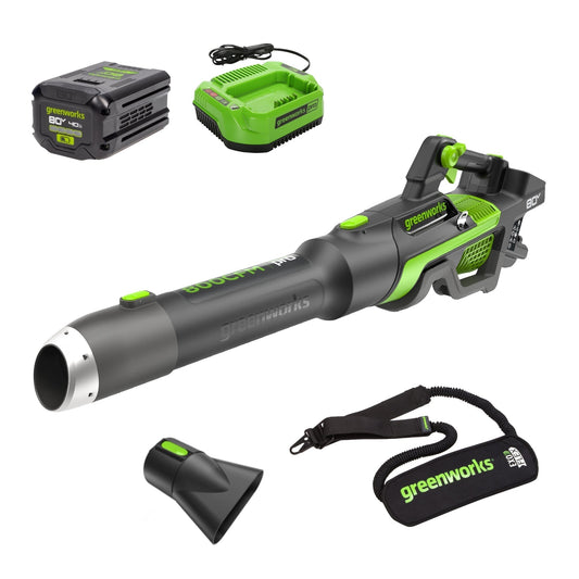 Greenworks 80V 800CFM Cordless Battery Leaf Blower w/ 4Ah Battery & Charger - 2439602