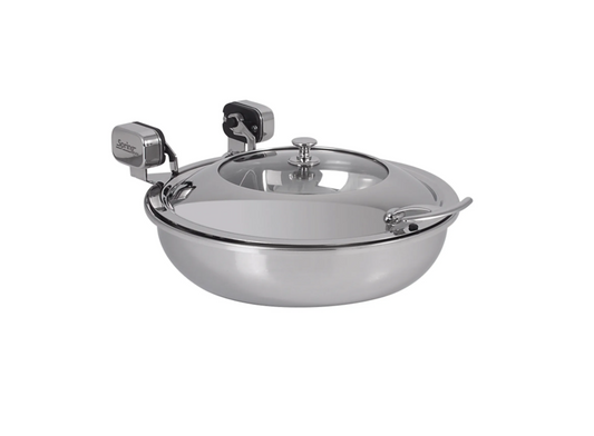 Spring USA 2472-6/36 Vision, Glass Top Buffet Server, 36cm, Sauteuse, Stainless Steel w/All Angle Axle, 15-1/4", 4 Quart - SP2472636