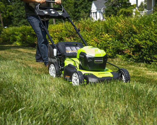 Greenworks 40V 21" Cordless Battery Self-Propelled Lawn Mower w/ (2) 4.0Ah USB Batteries & Charger - 2525202