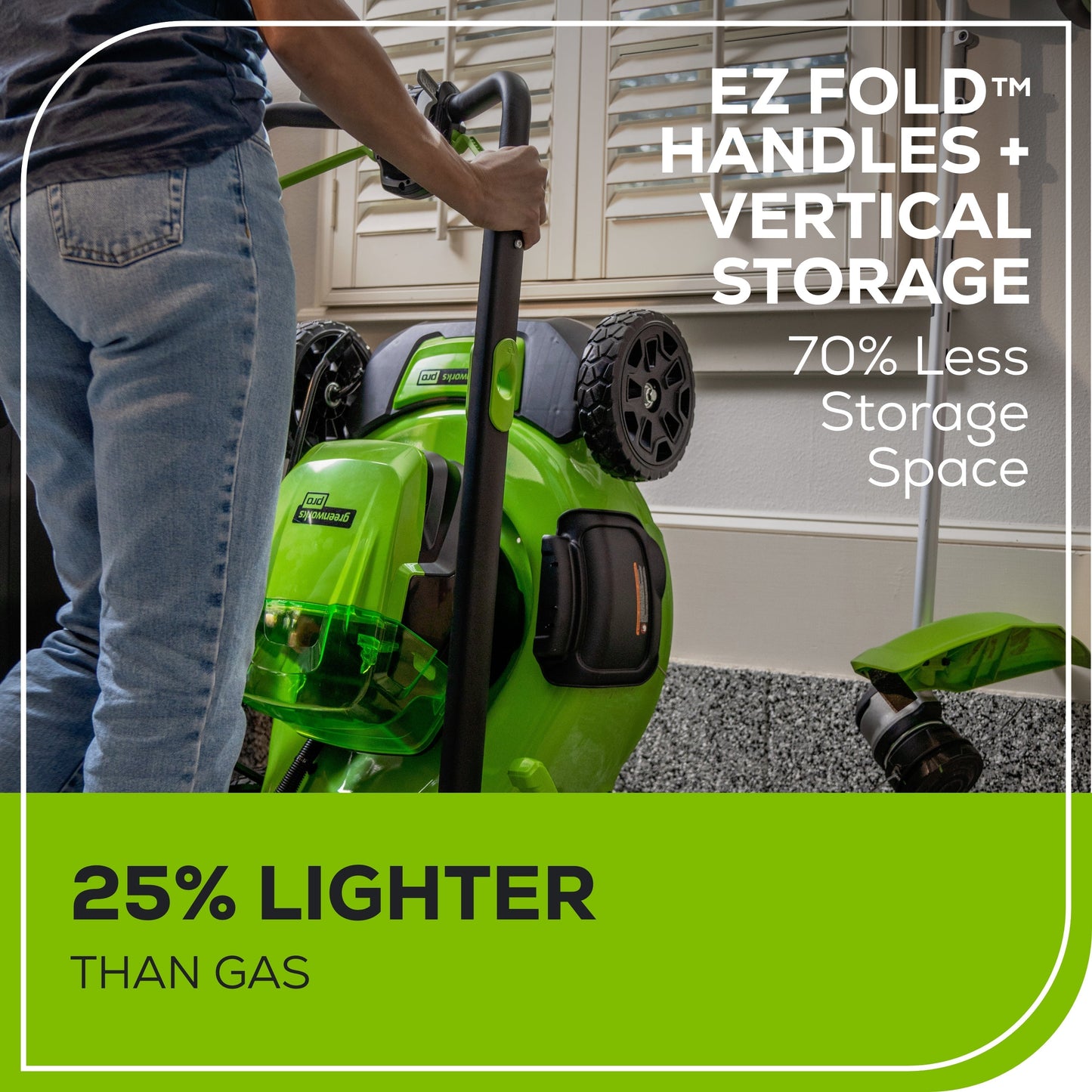 Greenworks 80V 21" Cordless Battery 4-in-1 Self-Propelled Lawn Mower w/ 4.0Ah, 2.0Ah Battery & Rapid Charger - 2544502