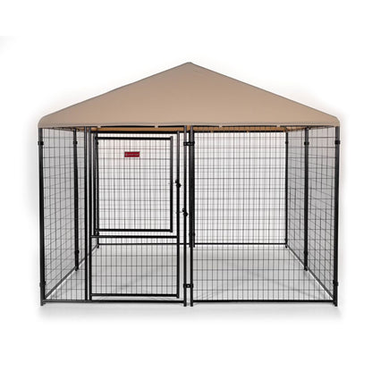 Lucky Dog STAY Series Presidential 10 x 10 x 6 Ft Steel Frame Dog Kennel, Khaki - 265241