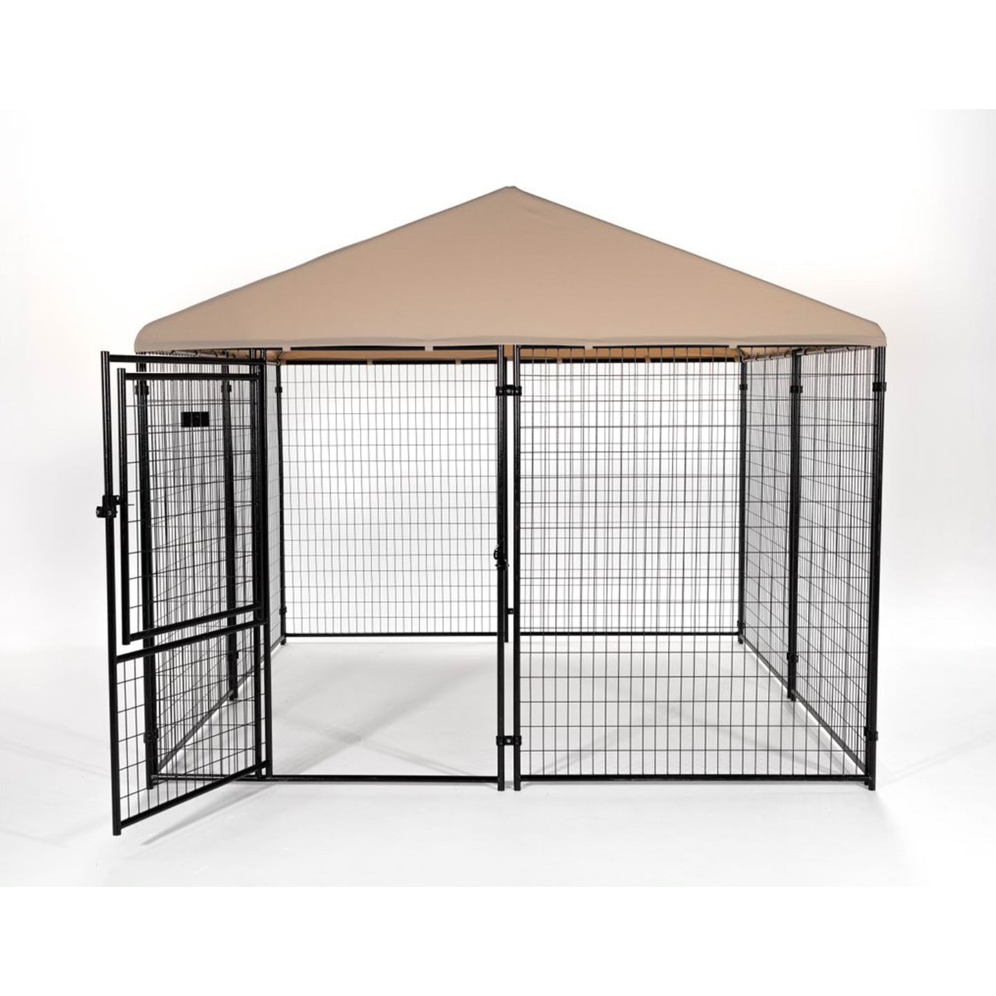 Lucky Dog STAY Series Presidential 10 x 10 x 6 Ft Steel Frame Dog Kennel, Khaki - 265241