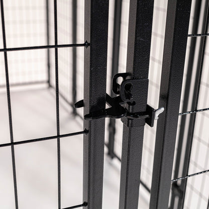 Lucky Dog STAY Series 4 x 8 x 6 Foot Roofed Steel Frame Villa Dog Kennel, Khaki - 268852