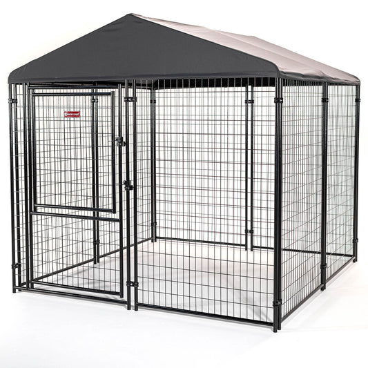Lucky Dog STAY Series 8 x 8 x 6 Foot Roofed Steel Frame Executive Dog Kennel - 268968