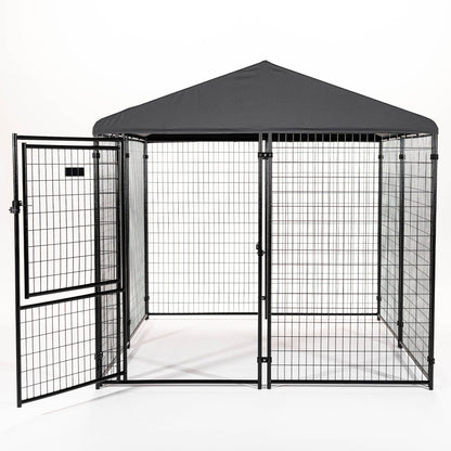 Lucky Dog STAY Series 8 x 8 x 6 Foot Roofed Steel Frame Executive Dog Kennel - 268968
