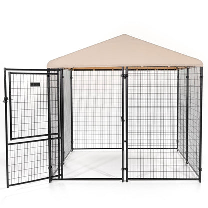 Lucky Dog STAY Series 8 x 8 x 6 Foot Roofed Steel Frame Executive Dog Kennel - 268969