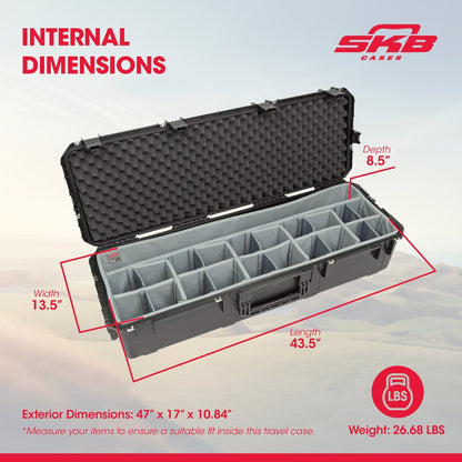 SKB Cases 43.5 Inch Waterproof Case with Think Tank Designed Dividers, Black - 271502