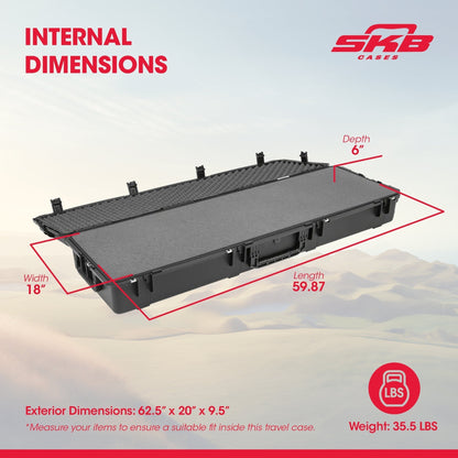 SKB iSeries 6018-8 60 Inch Waterproof Utility Protective Case with Wheels, Black - 279002