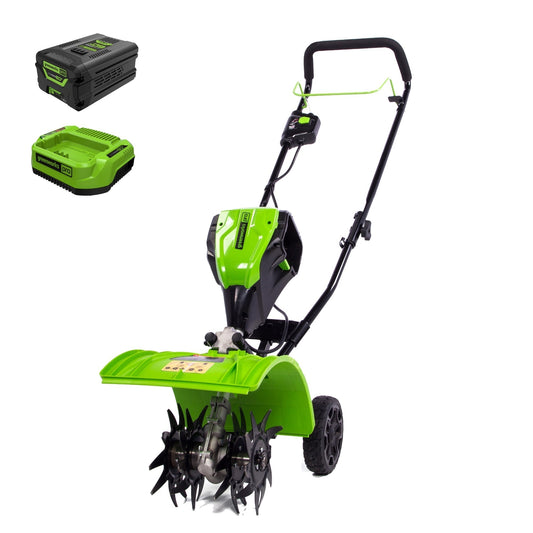 Greenworks 60V 8" Cordless Battery Cultivator / Tiller w/ 4.0Ah Battery & Charger - 2800602