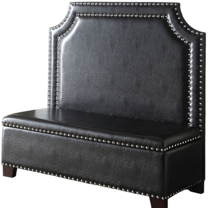 Modway Furniture 54" Espresso Faux Leather Settee with Chocolate Legs - Elegant Armless Design for Timeless Style - 285684-HOMEROOTS