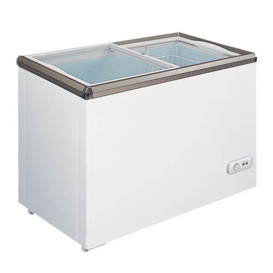 Chef AAA - FR-CN-0200, Commercial 34" Glass Door Frozen Food or Ice Cream Chest Freezer Display 7.1cu.ft. - FR-CN-0200