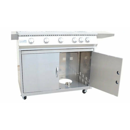 KOKOMO 5 Burner 40 Inch Cart Model BBQ Grill With Locking Casters 304 Stainless Steel - KO-BAK5BG+KO-BAK5BGC