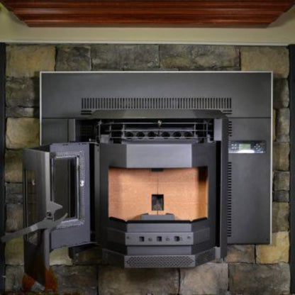 ComfortBilt Pellet Stove Fireplace Insert Stainless Steel Trim - HP22i-Black-SS