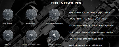 Holosun HE515CT-RD Circle Red Dot/Solar/Titanium Sight Lens Cleaning Pen, Extra Battery and Lens Cleaning Cloth Bundle