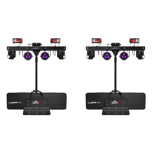 Chauvet DJ Gig Bar Move 5-in-1 LED Lighting System with 2 Moving Heads, Black - 193481