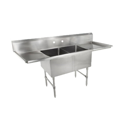 John Boos 3B20304-2D20 Three-Compartment Sink with Two 20" Drainboards