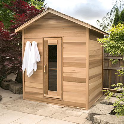Dundalk LeisureCraft Clear Cedar Outdoor Cabin Sauna - DLCCCOCS5X6-8KW