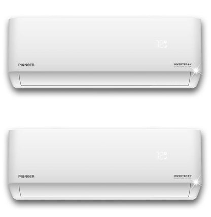 Pioneer Dual Split 36000 BTU 3-Ton Quantum Ultra Wi-Fi 22.5 SEER2 Energy-Star Multi (2) Zone Wall Mount Air Conditioner Heat Pump 230-Volt - WYT040GLSI24M4-18W-18W