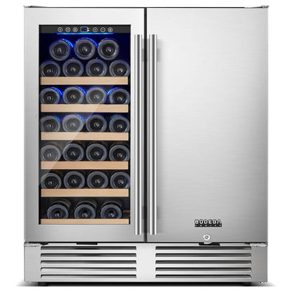 BODEGAcooler 24" Wine and Beverage Fridge Dual Zone 18 Bottles and 57 Cans - YC120-2D-1