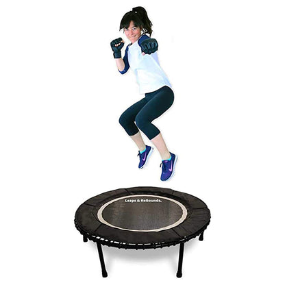 LEAPS & REBOUNDS 48" Adjustable Stability Bar with 48" Fitness Trampoline, Gray - 318057