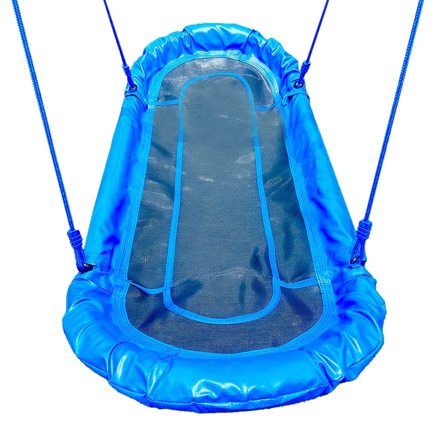 Gobaplay Single Swing Set Playground Equipment with Double Platform Saucer, Blue - 327671