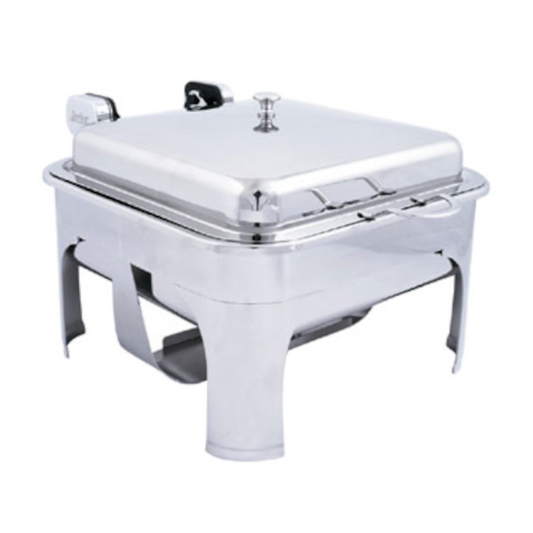 Spring USA 3374-6 Suite Server, Rctnglr w/ Stand, SS, 15-3/8"x 15-3/8", 6 Qt - SP33746