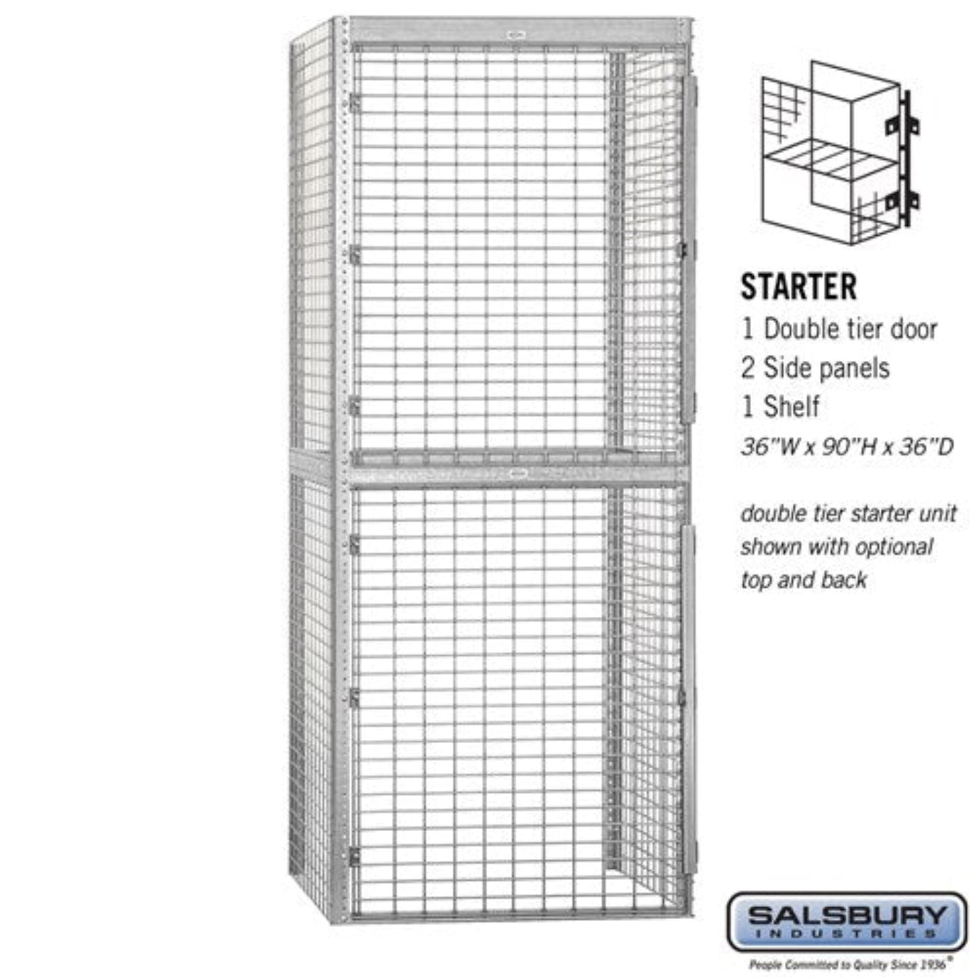 Salsbury 36" Wide Double Tier Bulk Storage Locker - 8233-S