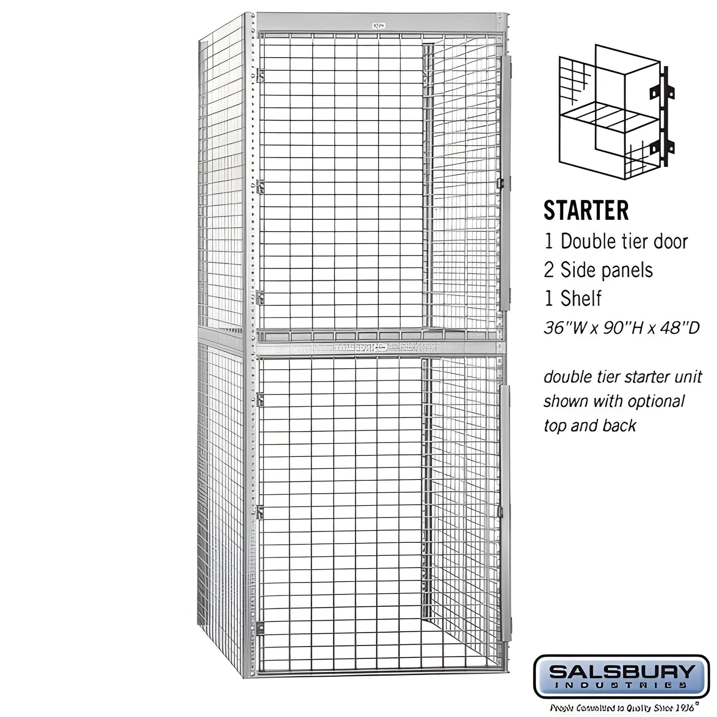 Salsbury 36" Wide Double Tier Bulk Storage Locker - 8235-S