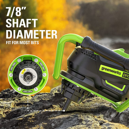 Greenworks 80V Cordless Battery Brushless Earth Auger / Post Hole Digger w/ 4Ah Battery & Charger - 3705002CO