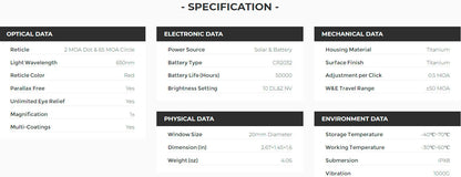 Holosun HE515CT-RD Circle Red Dot/Solar/Titanium Sight Lens Cleaning Pen, Extra Battery and Lens Cleaning Cloth Bundle