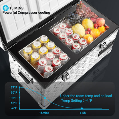 BODEGAcooler 45Quart/42L AL42 Dual Zone Portable Car Fridge - BG-AL42