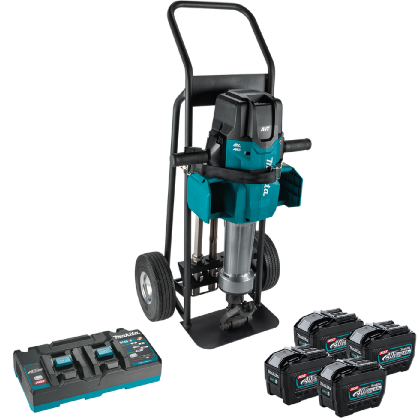 Makita 80V max (40V max X2) XGT Brushless 70 lb. 1‑1/8" Hex AVT Breaker Hammer Kit, AWS Capable  - GMH04PLX