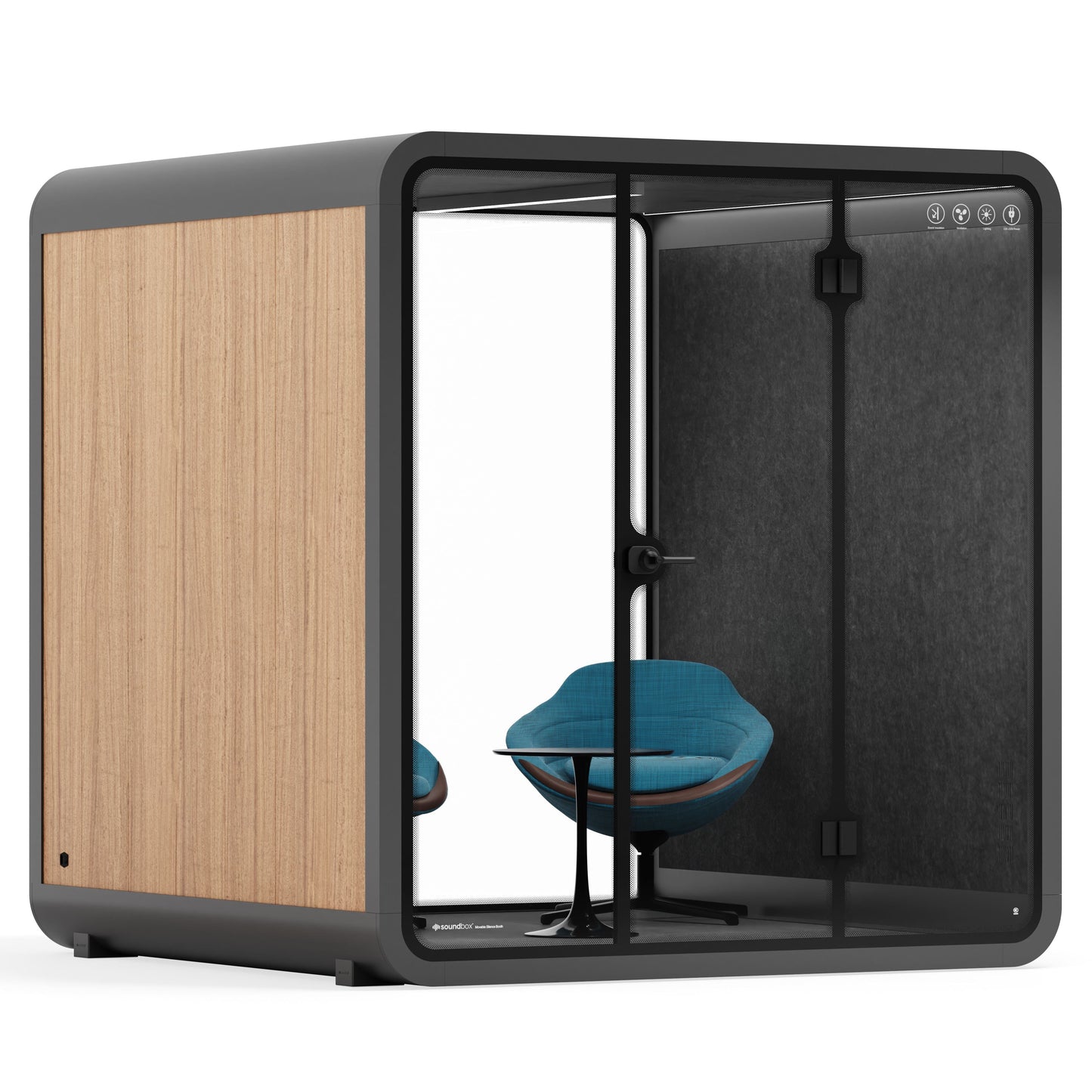 Sound box Meeting Booth Quell - 6 Person - XL-S115-DRK-GREY-ST-06-SY-05