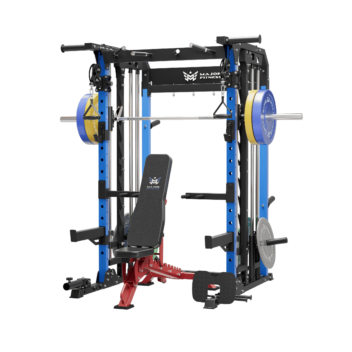 MAJOR FITNESS All-In-One Home Gym Smith Machine Package Spirit B52 - B52BL-PLT01BL-OWPNT230