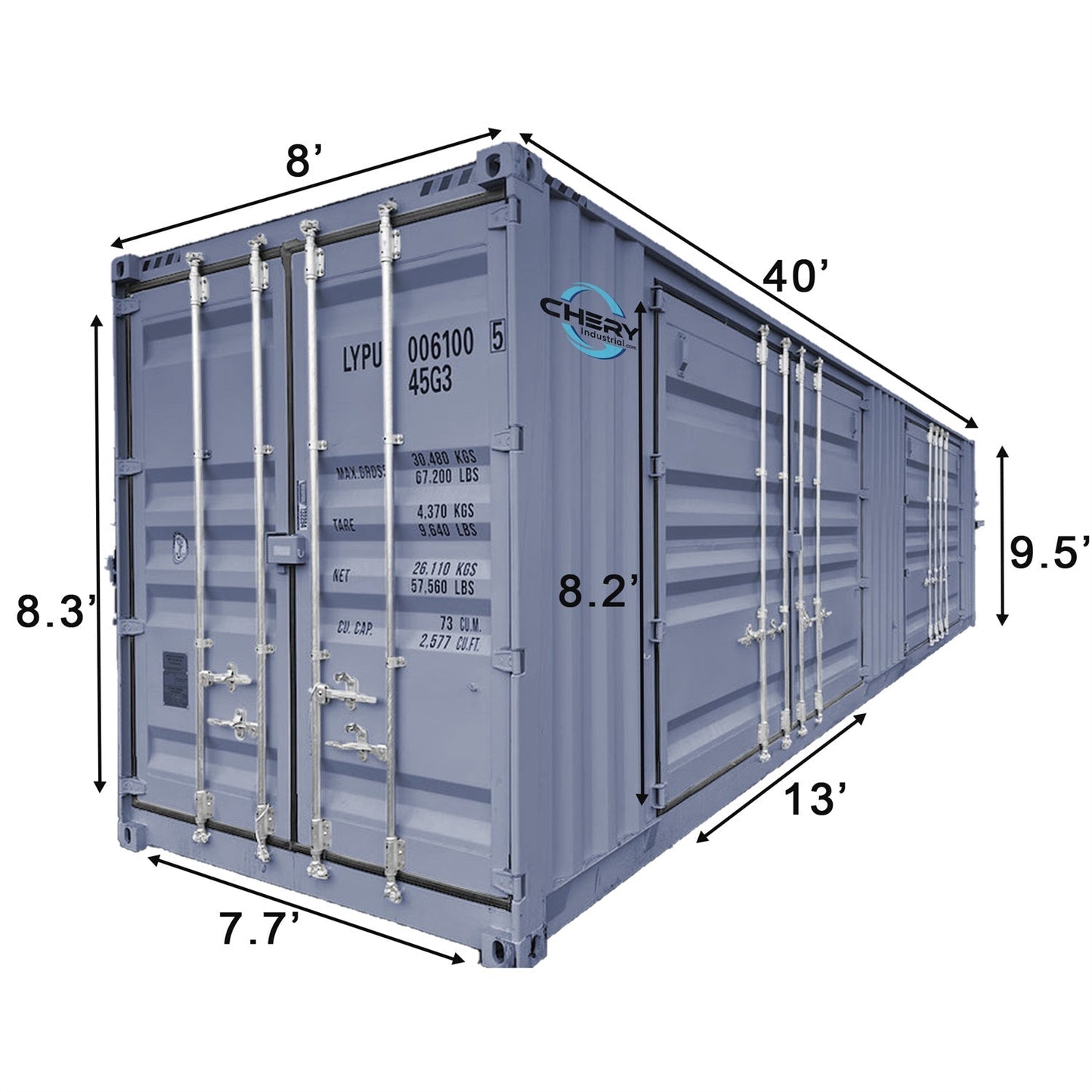 40ft High Cube Two Multi Doors Container