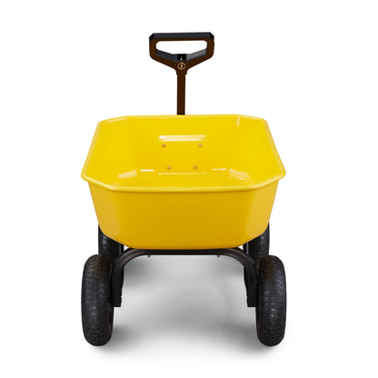 Gorilla Carts Heavy Duty Steel Yard Dump Cart Garden Wagon and 13" Tires, Yellow
