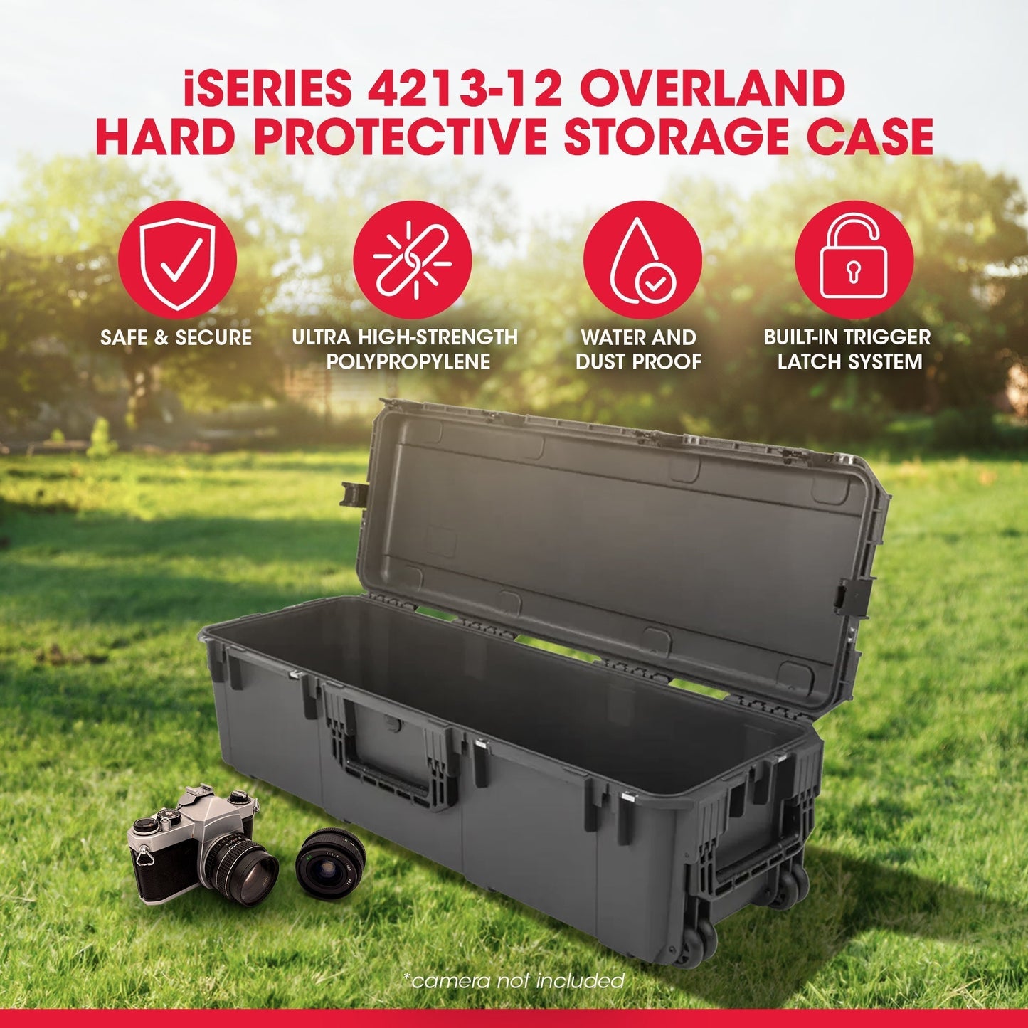 SKB Hard Protective Storage Case Foam & Wheels for Equipment, iSeries, Dark Gray - 412822