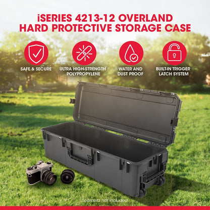 SKB Hard Protective Storage Case Foam & Wheels for Equipment, iSeries, Dark Gray - 412822