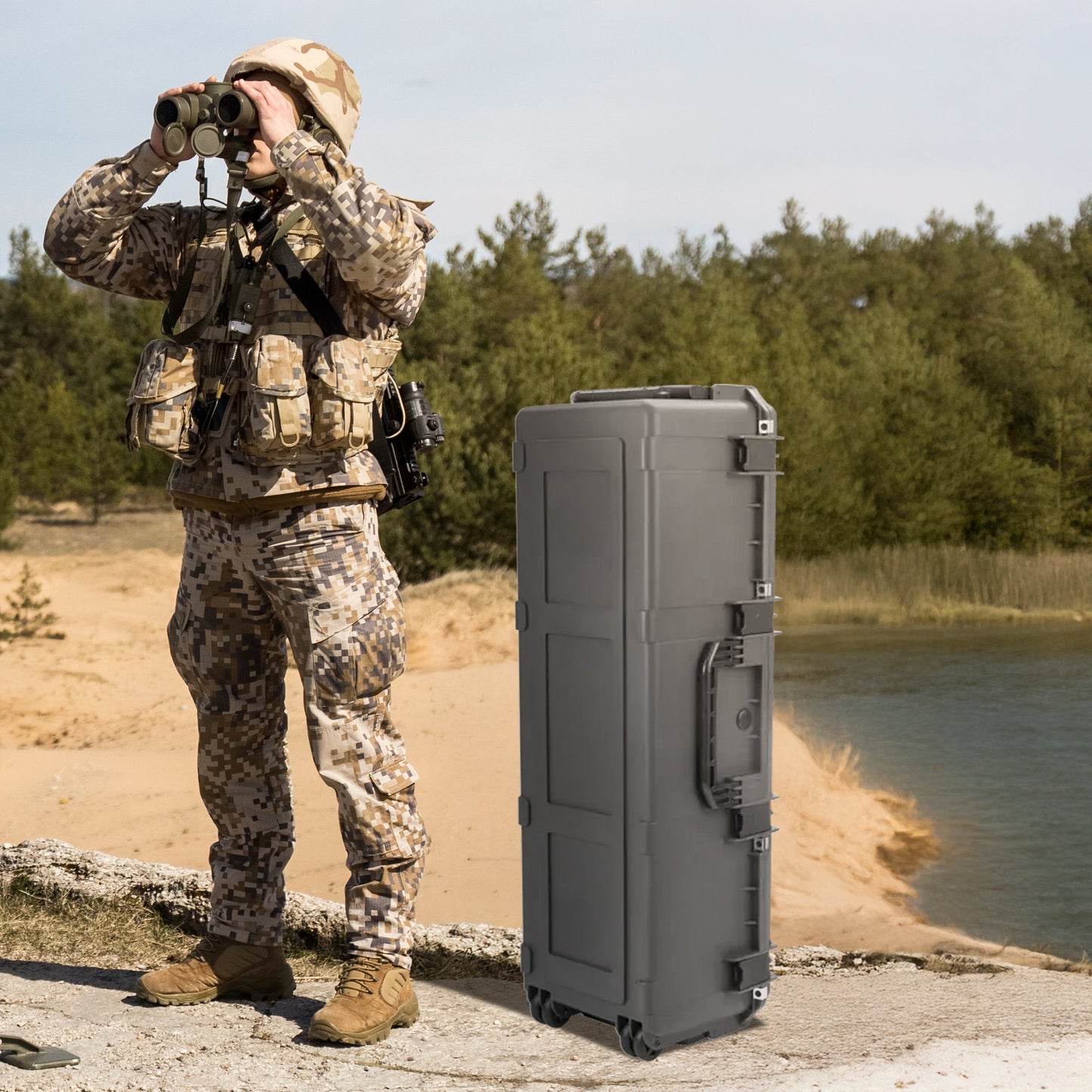 SKB Hard Protective Storage Case Foam & Wheels for Equipment, iSeries, Dark Gray - 412822