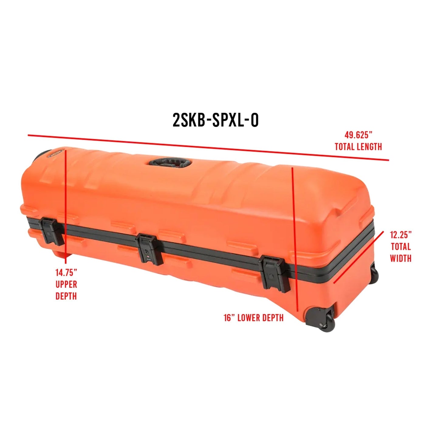 SKB Cases ATA Staff Pro XL Hard Plastic Storage Cart Golf Travel Case, Orange - 412823