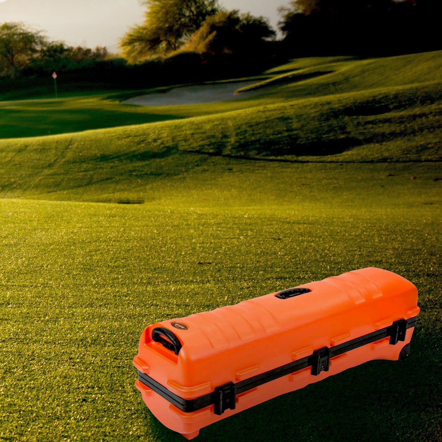 SKB Cases ATA Staff Pro XL Hard Plastic Storage Cart Golf Travel Case, Orange - 412823
