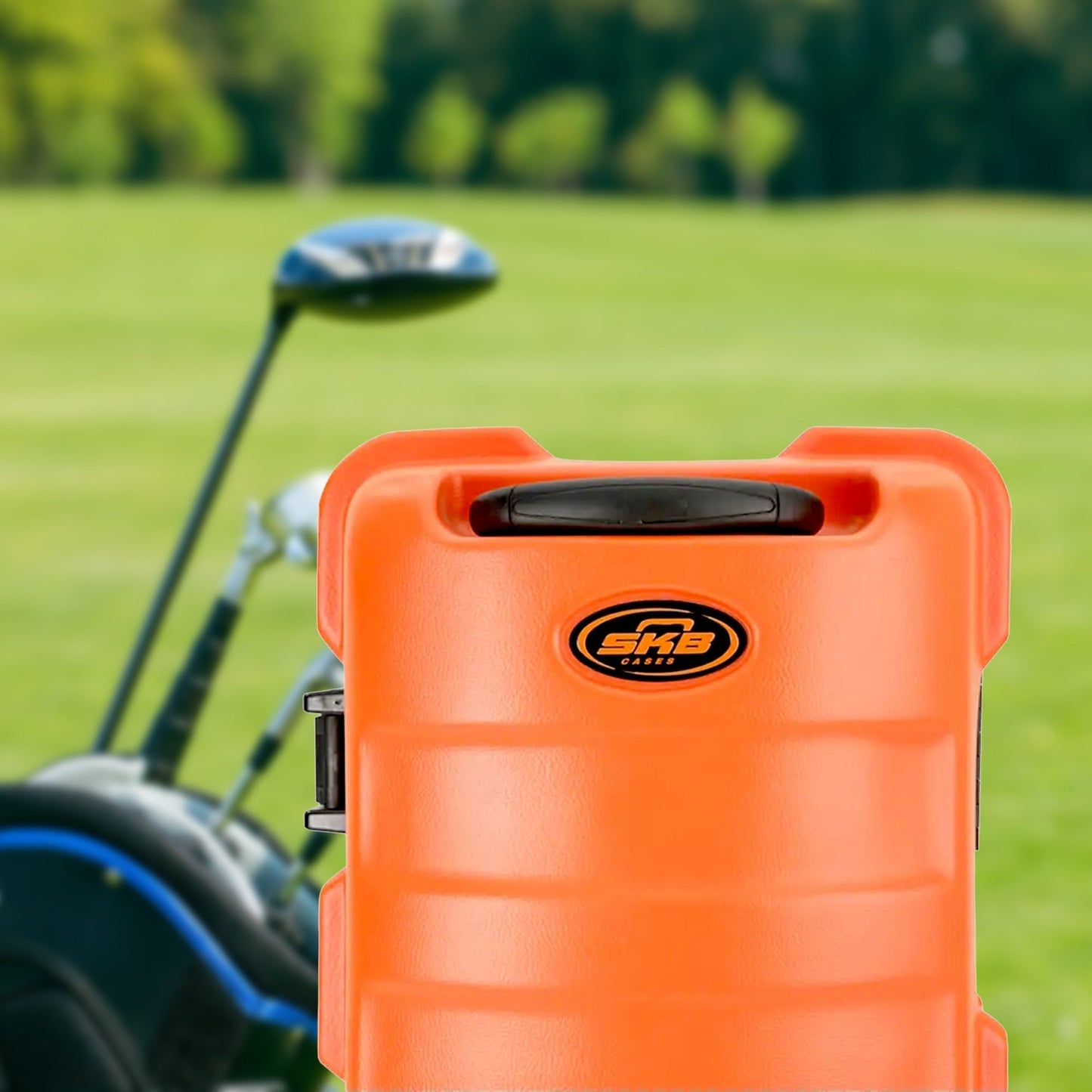 SKB Cases ATA Staff Pro XL Hard Plastic Storage Cart Golf Travel Case, Orange - 412823