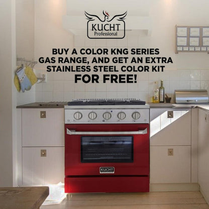 Kucht Professional 30 in. 4.2 cu ft. Propane Gas Range with Green Door and Silver Knobs, KNG301/LP-G - KNG301/LP-G