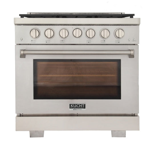 Kucht Professional 36" 5.2 cu. ft. Natural Gas Range in Stainless Steel with True Simmer Burners, KFX3600X-S - KFX3600X-S