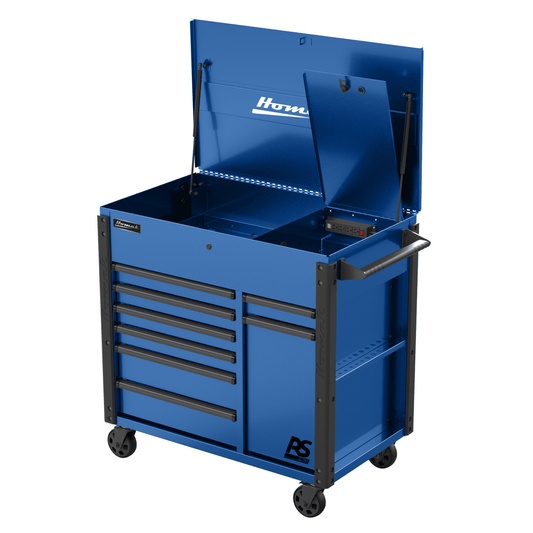 Homak  44” RS Pro Series 8 Drawer Flip Top Power Service Cart - BK06044080